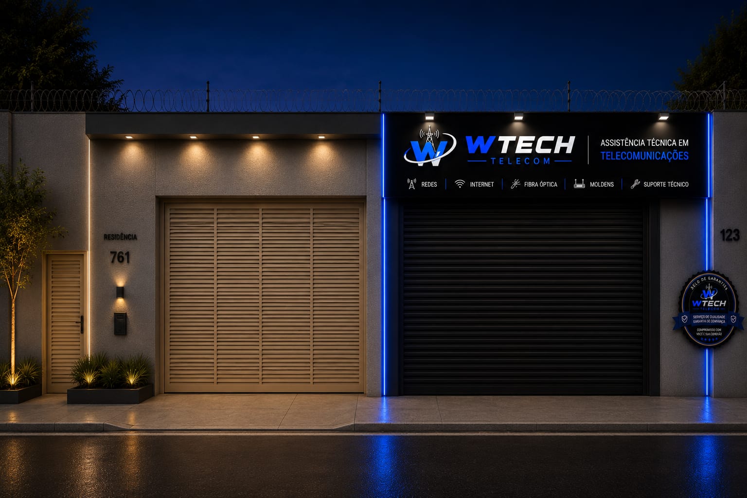 Fachada profissional da WTECH Telecom