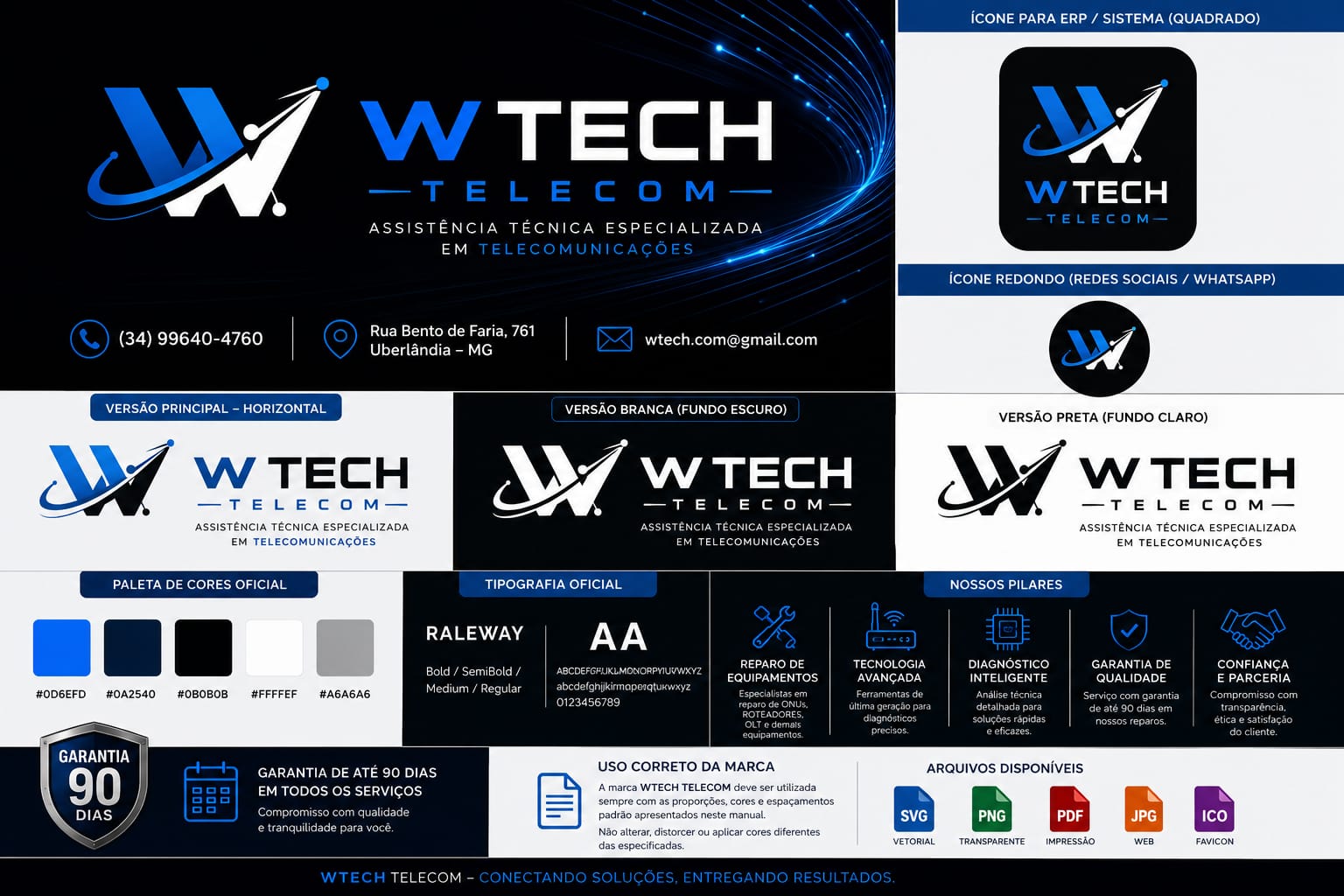 Sistema de identidade e engenharia aplicada da WTECH Telecom